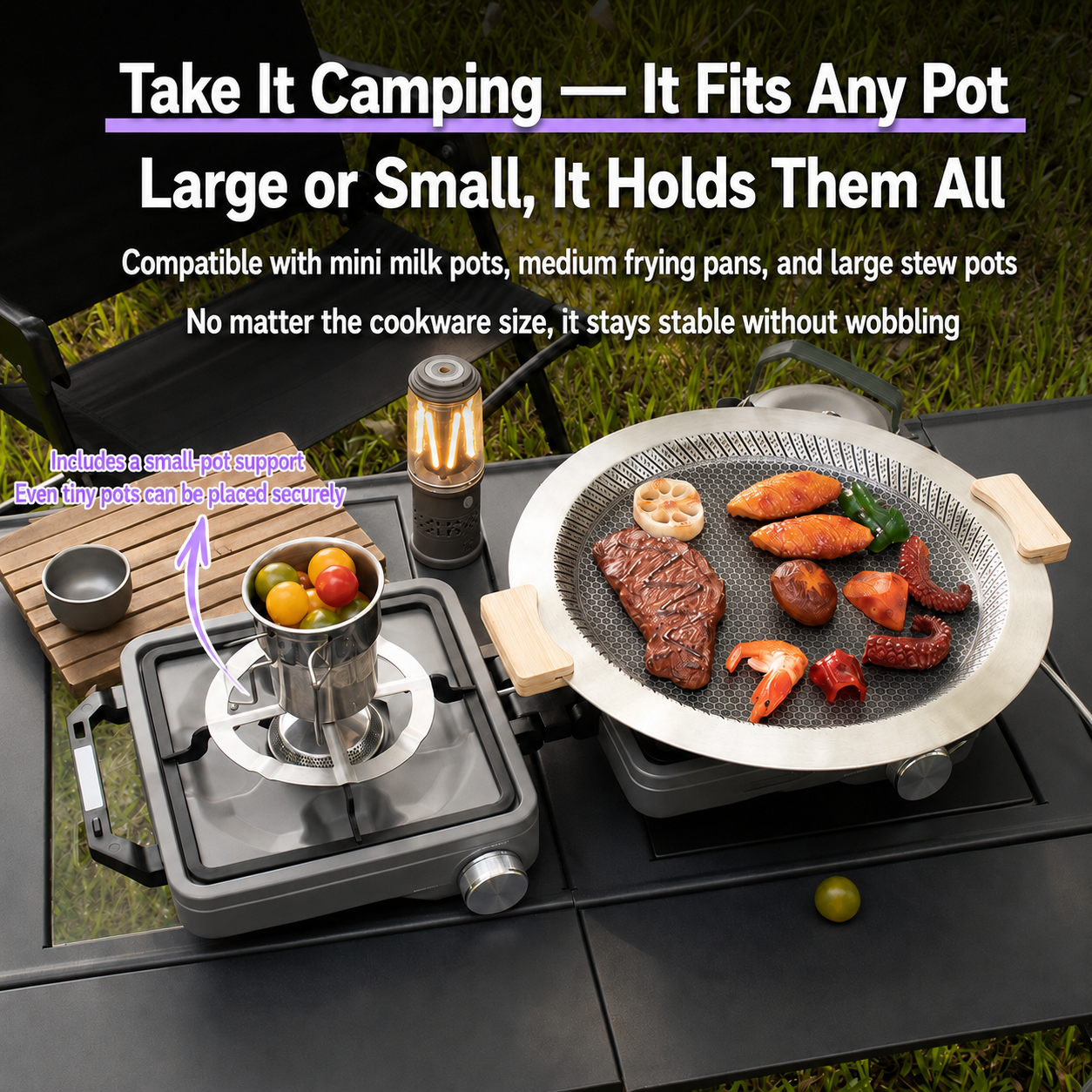 Dual Burner Stainless Steel Camping Stove