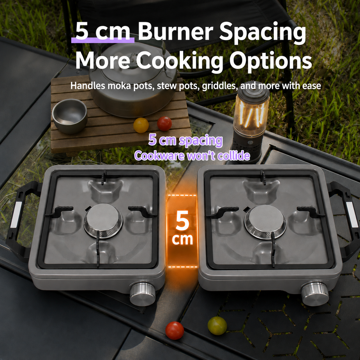Dual Burner Stainless Steel Camping Stove