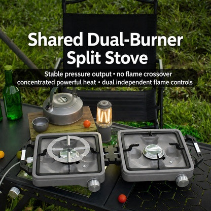 Dual Burner Stainless Steel Camping Stove